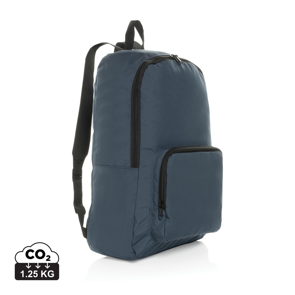 Sac à dos pliable en rPET à personnaliser Dillon Bleu marine